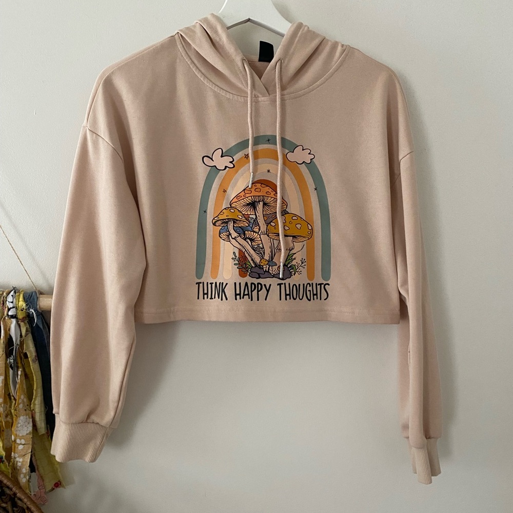Mushroom crop top sweatshirt. New without tags - Picture 5 of 8